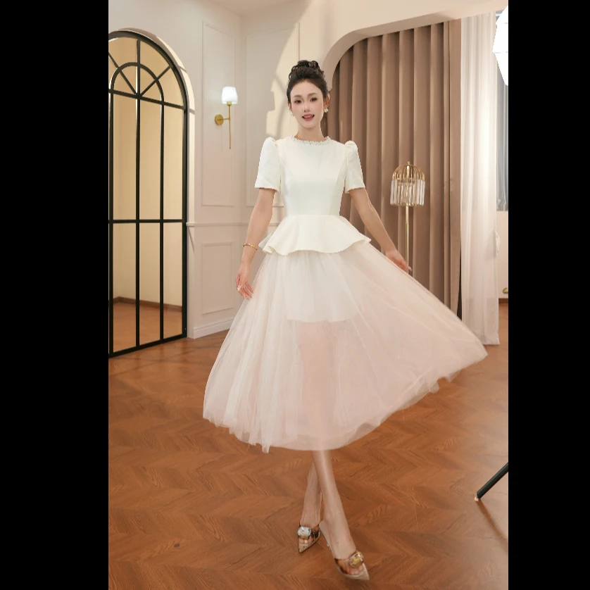 【思敏专属】公主夏季显瘦优雅百搭网纱裙气质女装连衣裙9016/9019