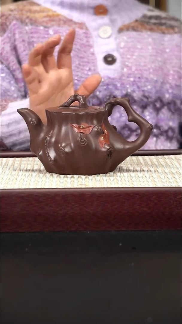 茶壶紫砂紫泥 玉兰桩