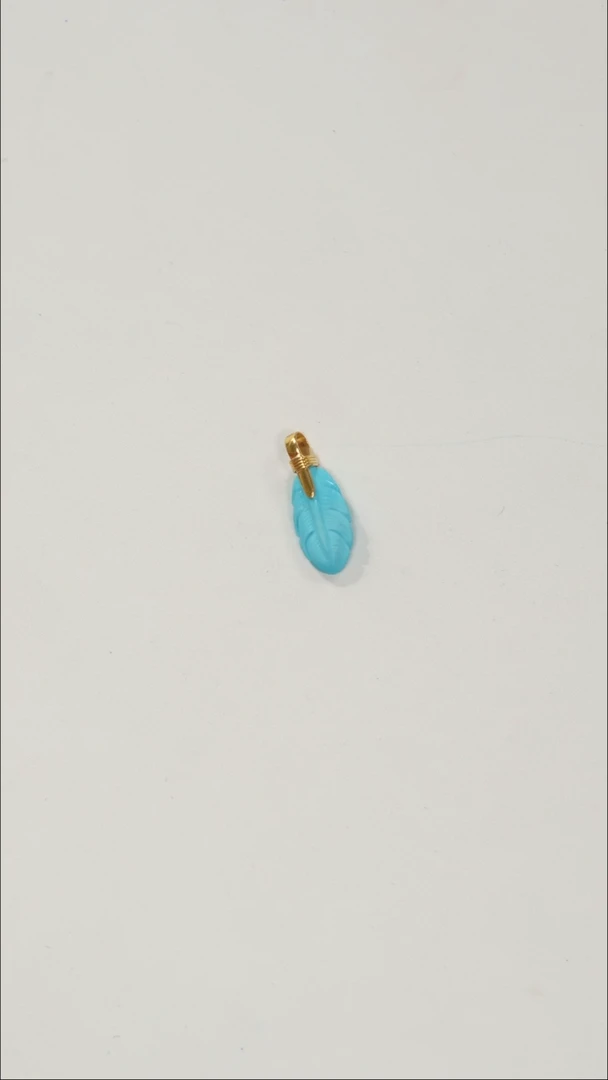 绿松石18K金镶嵌挂饰1