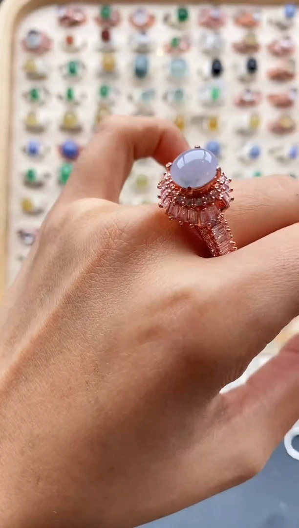 【闪购商品】翡翠戒指未镶嵌缅甸天然A货翡翠222  7+10