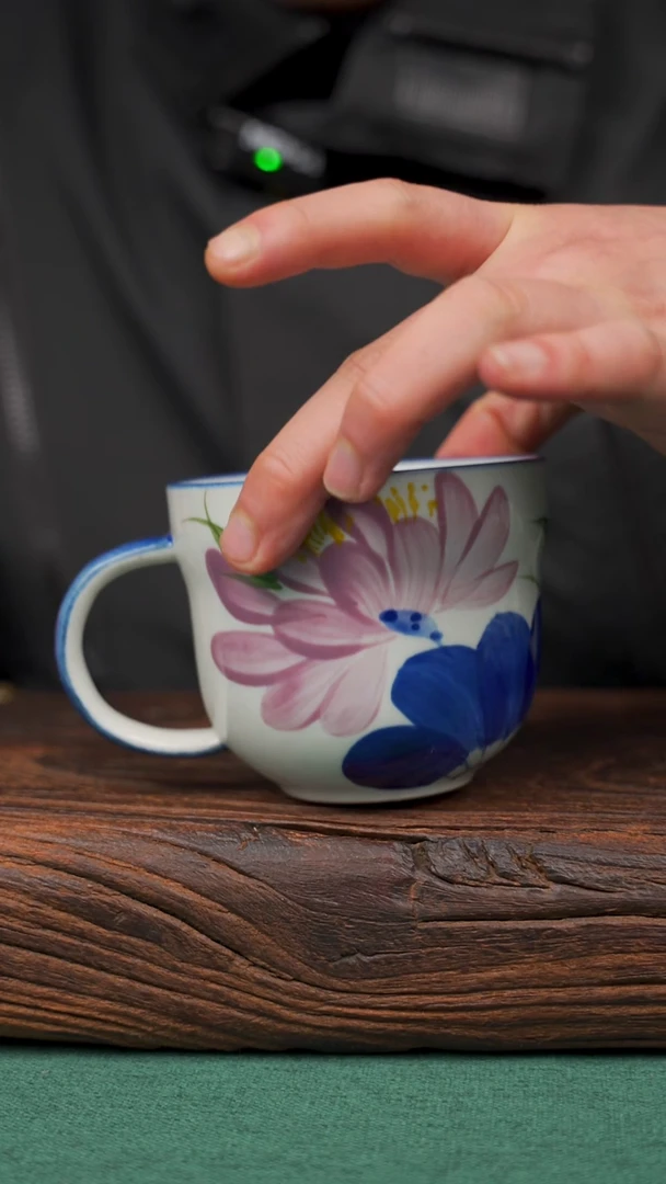 【闪购商品】瓷片80寻一缕瓷香杯釉下手工手绘瓷器