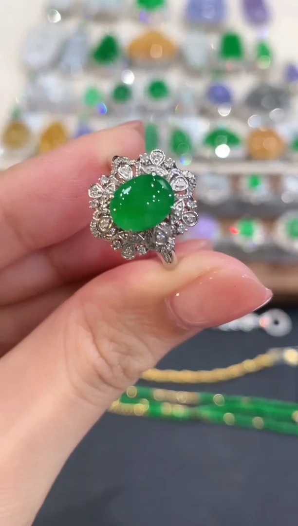 18K金镶嵌戒指翡翠a26多样性一件发货