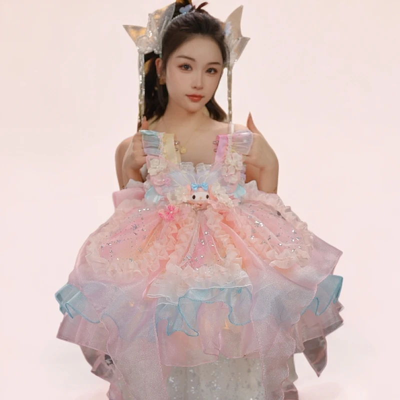 AODUOSEN/奥多森夏季新款高端定制美乐蒂女童洛丽塔汉服连衣裙
