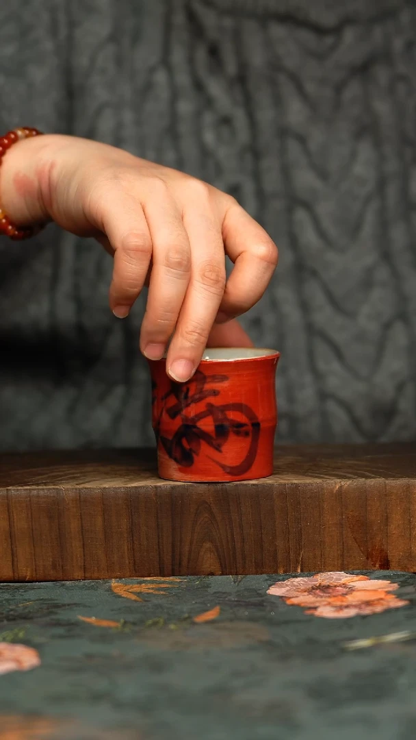 杯釉下彩手工手绘同款陶器