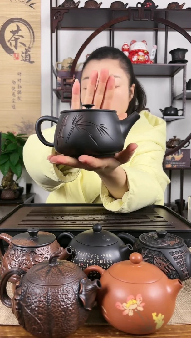 【闪购商品】壶网孔 400cc 手工竹刻 汉瓦壶