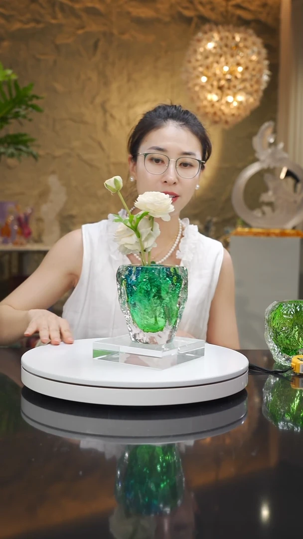 琉璃手工艺品福利蓝绿水波纹香薰瓶