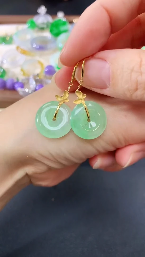 18K金镶嵌翡翠耳饰81|5980