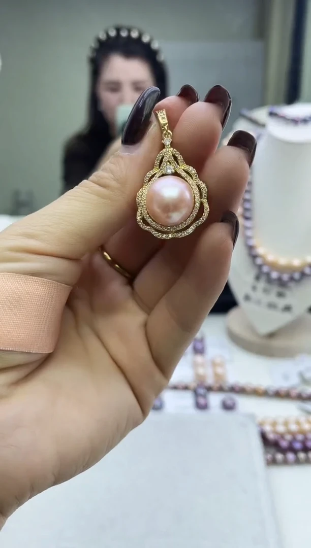 未镶嵌吊坠淡水珍珠中国红吊坠