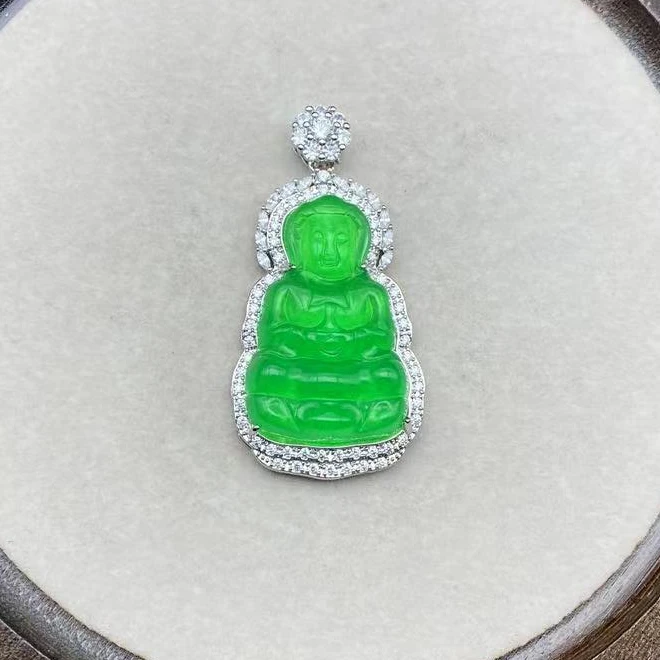 A202 冰绿镶嵌小观音吊坠 (多样性发其一)