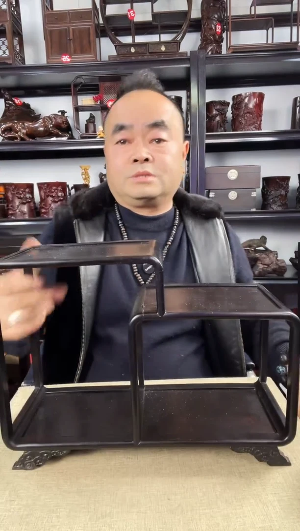 木老李红木工艺品黑二连