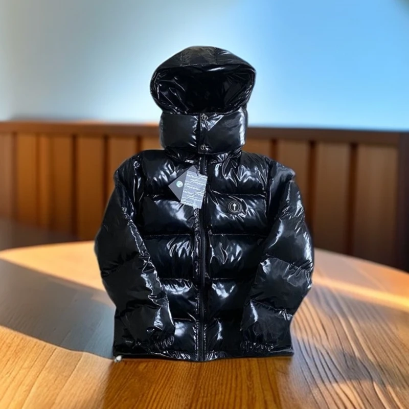 维斯克纳时尚休闲男士潮流个性亮面男款羽绒时尚潮流棉服刺绣夹克