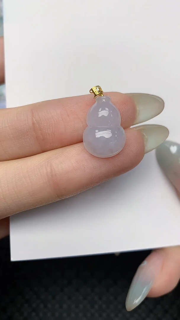 翡翠18K金镶嵌颈饰天然翡翠a货