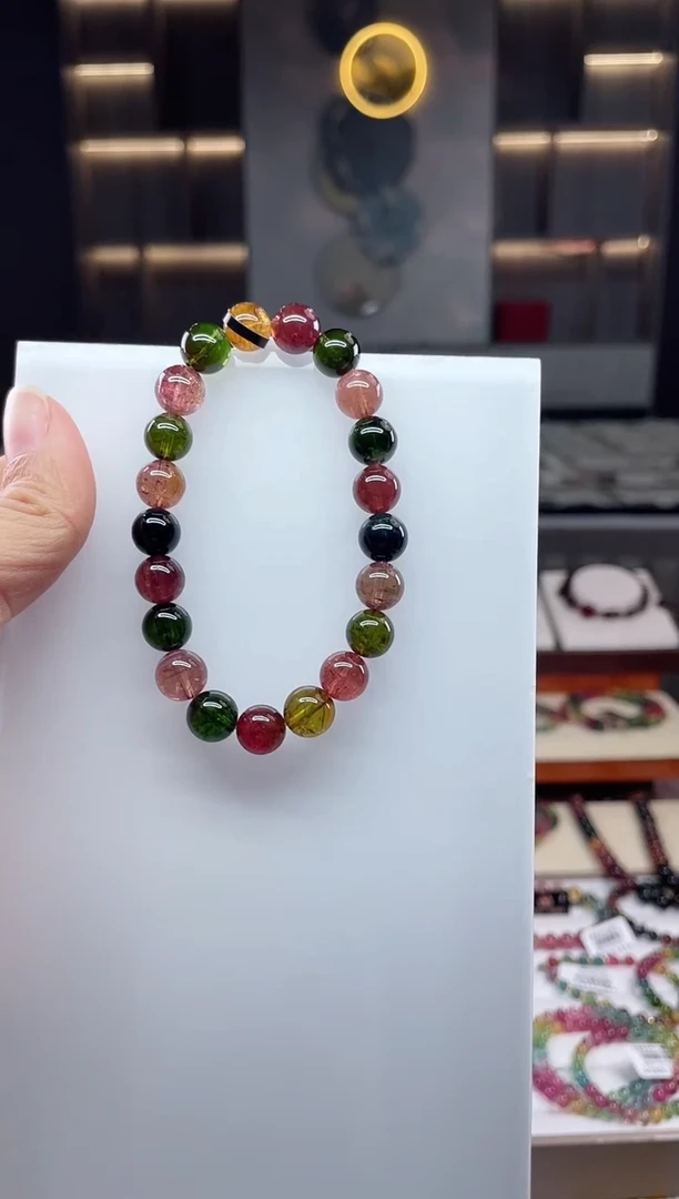 未镶嵌单圈手串9mm+碧玺（多样性发一条）Q