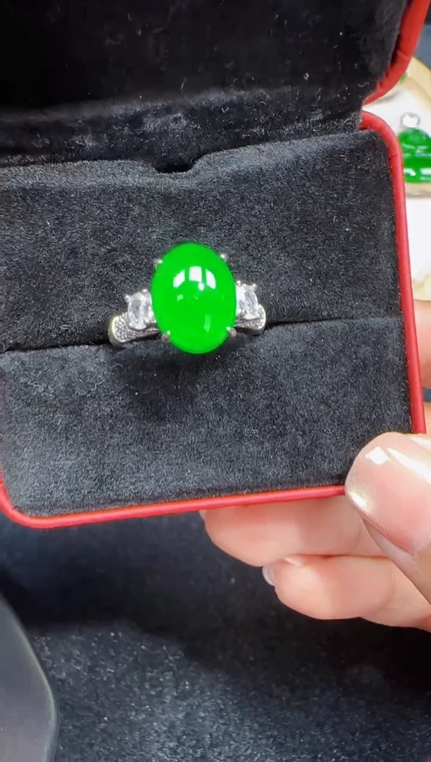 未镶嵌定制翡翠翡翠戒指29