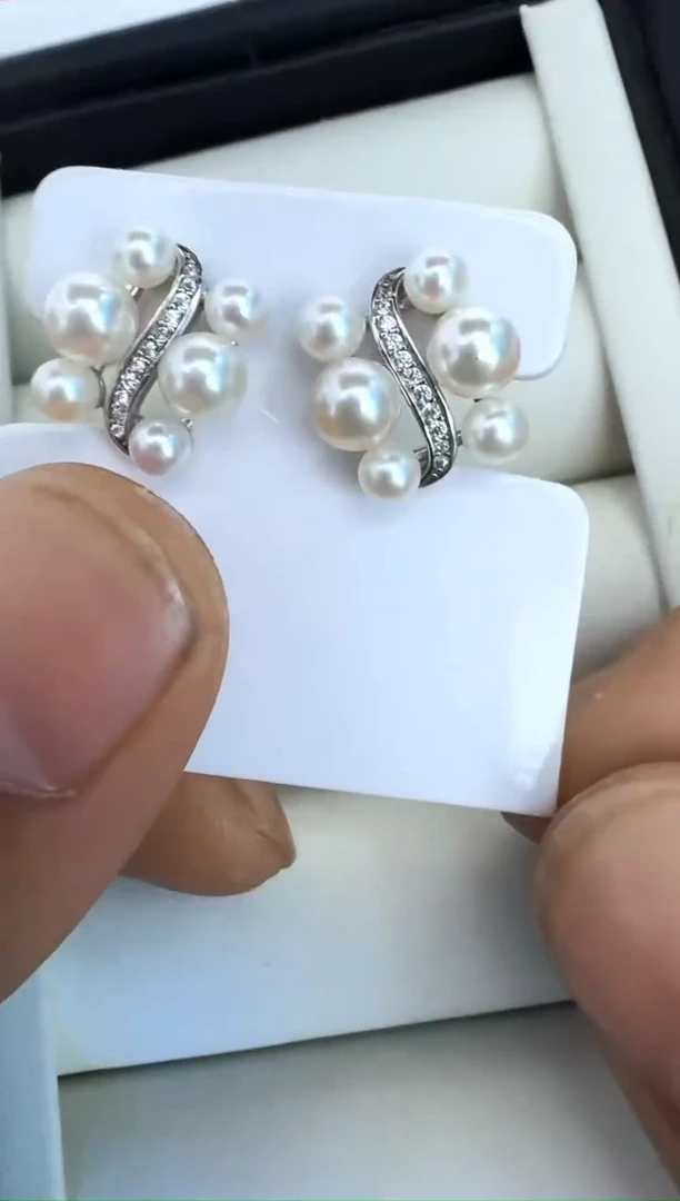 【闪购商品】海水珍珠耳饰银S925镶嵌耳钉