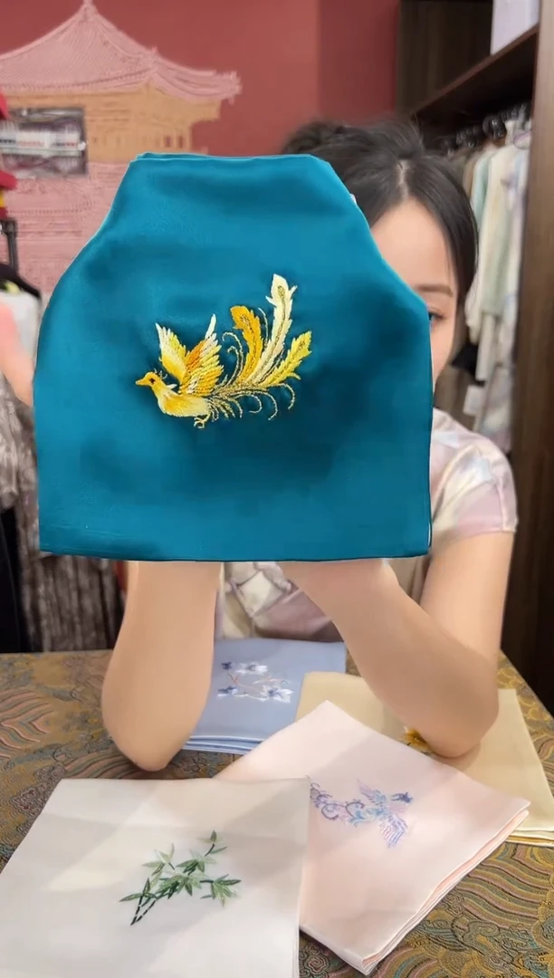 刺绣苏绣手工刺绣100桑蚕丝手帕