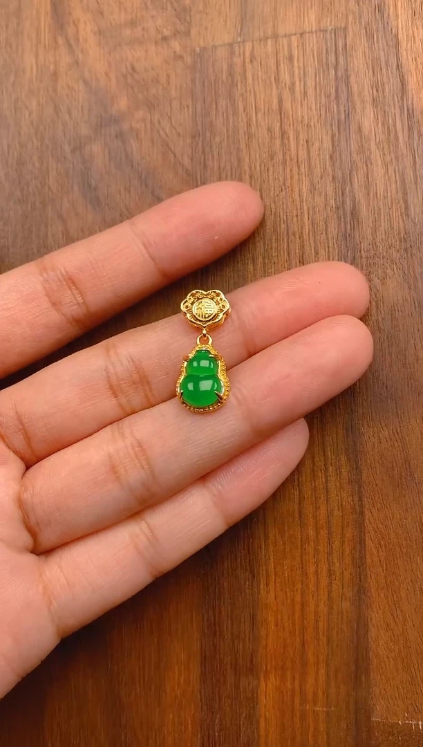 【闪购商品】翡翠吊坠(不含链)银S925镶嵌如意葫芦