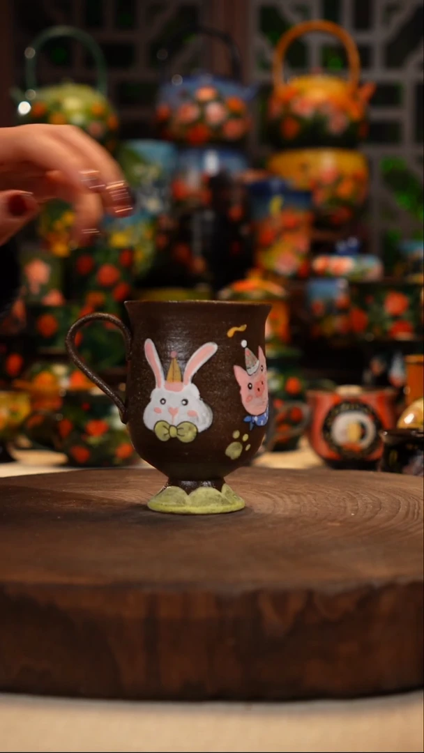 紫砂油画手绘釉下彩