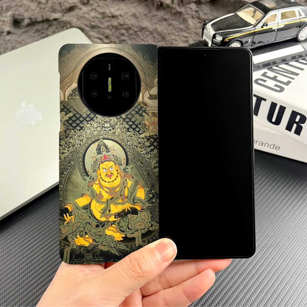 黄财神适用华为matex5/6折叠手机壳matex6典藏防摔国风折叠薄轻奢