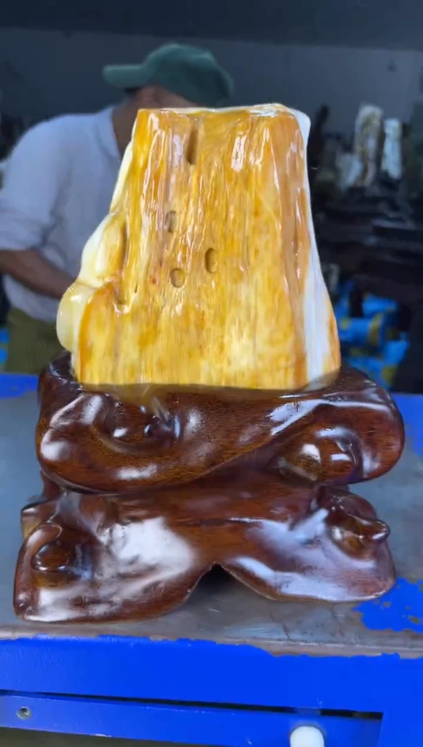 未镶嵌摆件硅化玉8