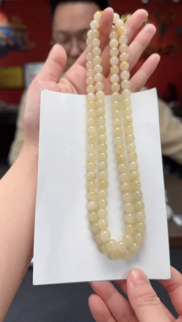 【闪购商品】和田玉颈饰未镶嵌且末糖108颗多圈卡8
