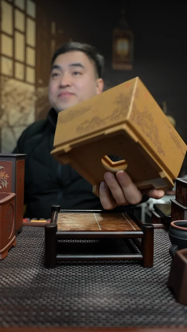 紫砂花盆再**手長木軒精品紫砂