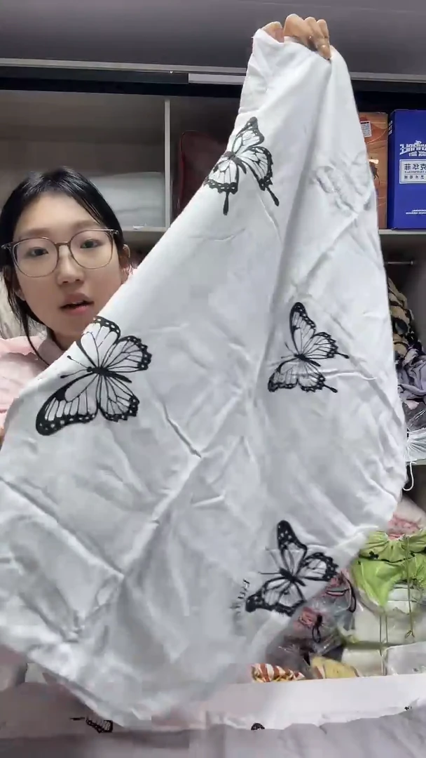 棉200*230cm双层纱四件套-蝴蝶