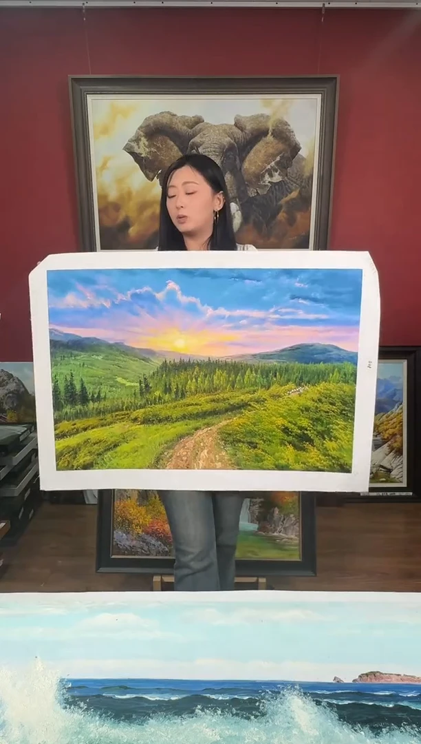 油画【163号】约90*60cm丨朝鲜原创纯手绘孤品油画丨顺丰包邮