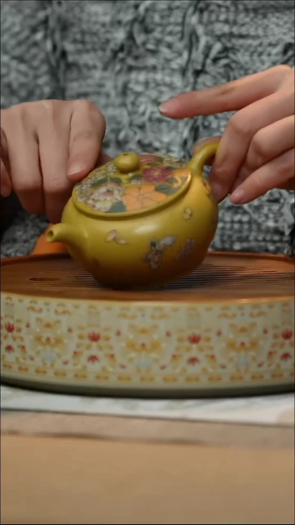 茶壶紫砂蝶恋花大口