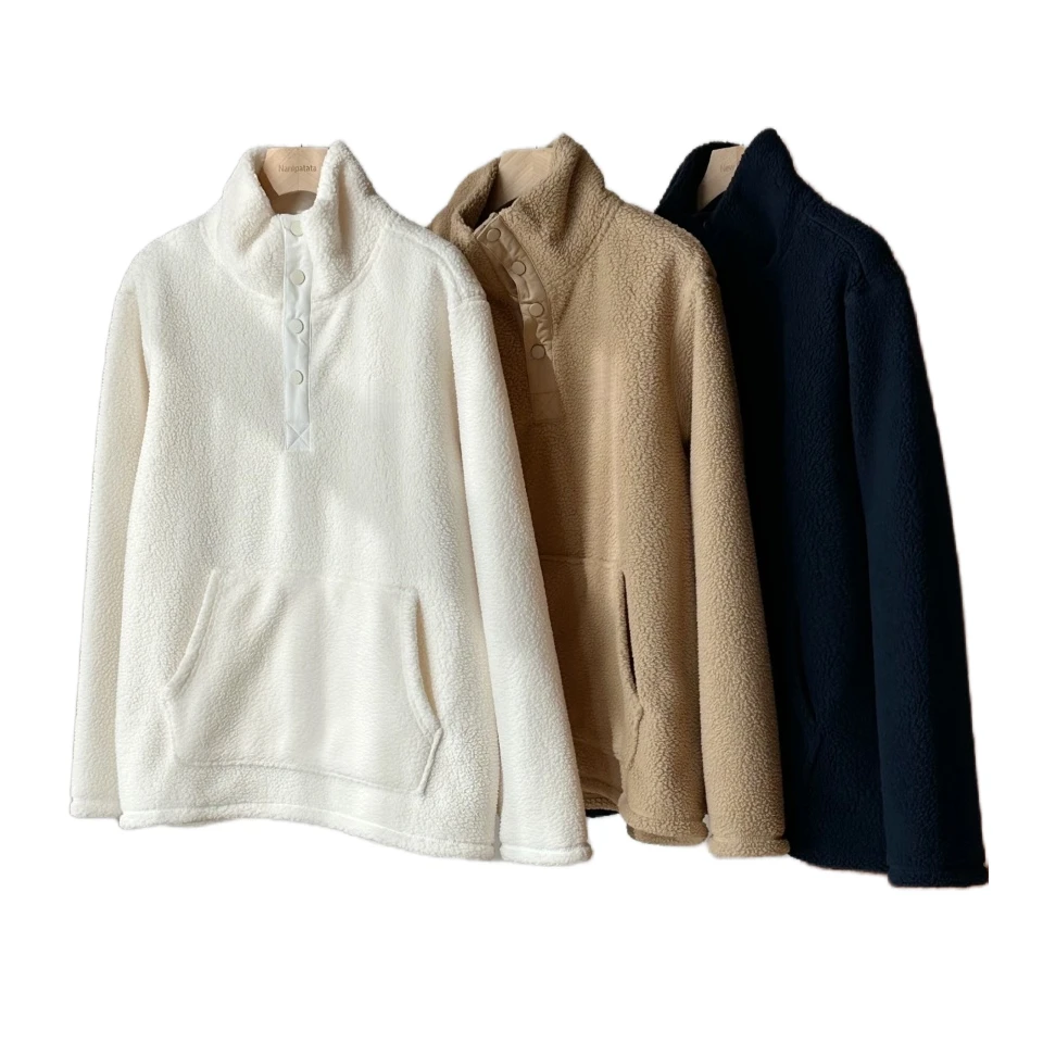 衣长72【YLANGENE】简约百搭羊羔毛立领卫衣99127YGSM