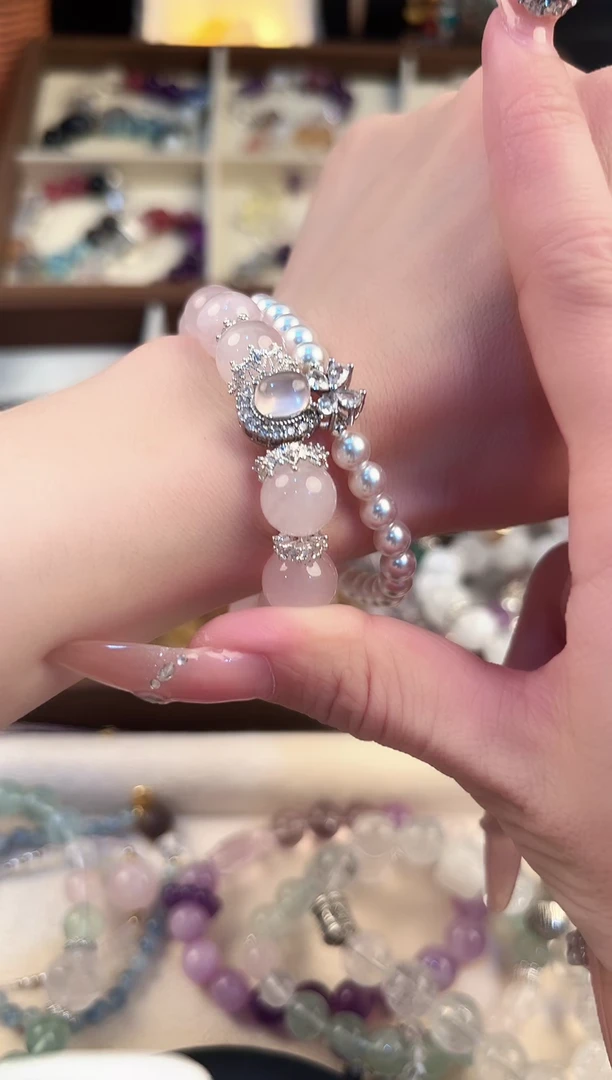 水晶手链合金天然水晶手串