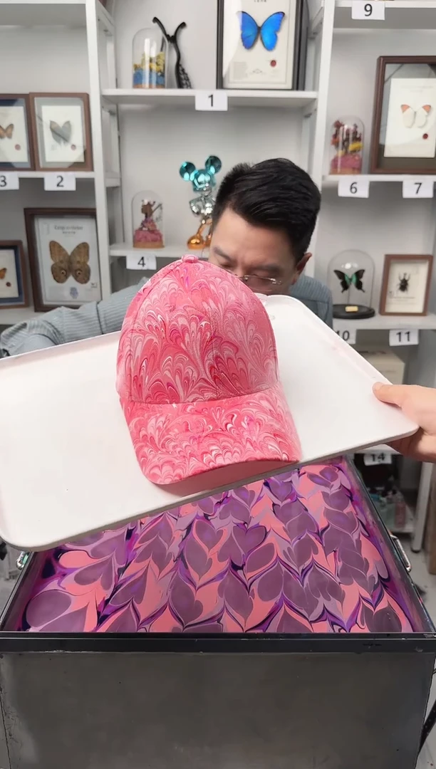 纯棉成人款凤尾纹水拓帽