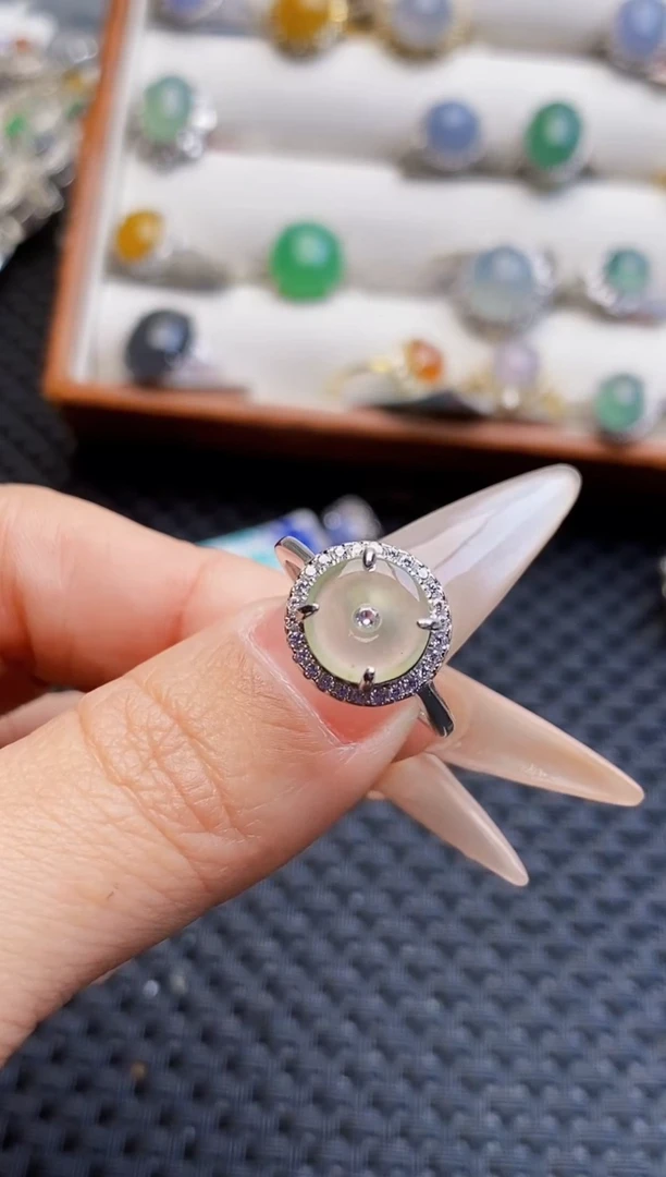 银S925镶嵌戒指翡翠2142