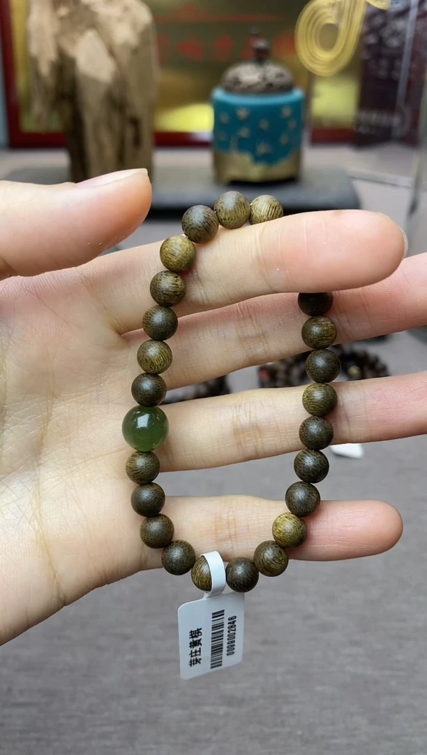 【闪购商品】沉香手串芽庄黄棋沉水老料06＋配饰单圈设计