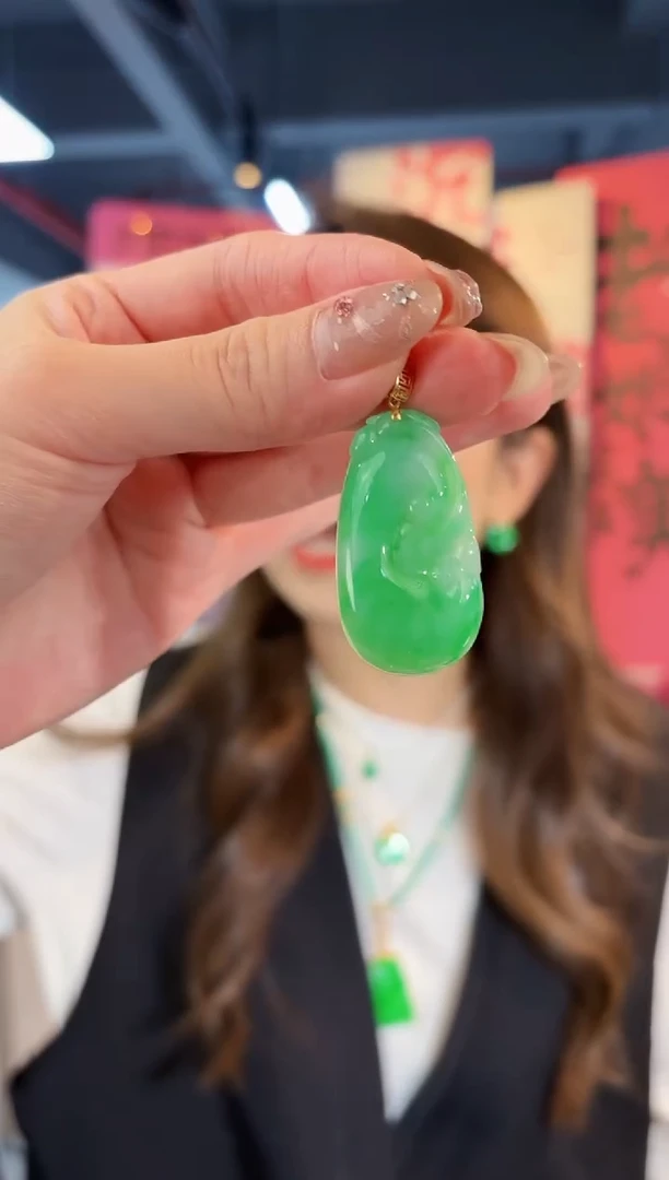 【闪购商品】翡翠颈饰18K金镶嵌缅料A货/支持复检/一件