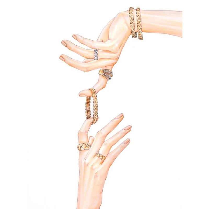 #三#002 K黄万花筒百搭手镯不掉色轻奢情侣款