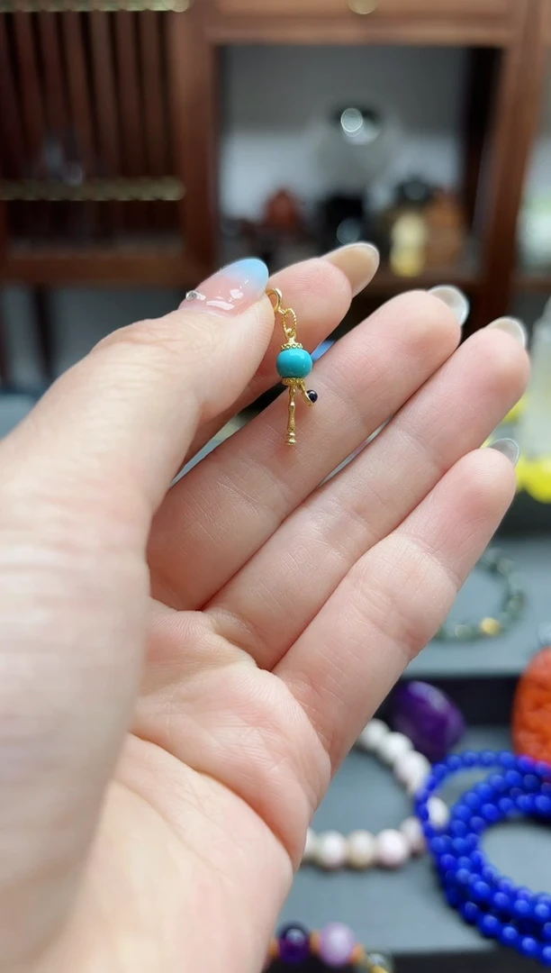 【闪购商品】绿松石挂件18K金镶嵌18k金松石挂件*1 GW赠链