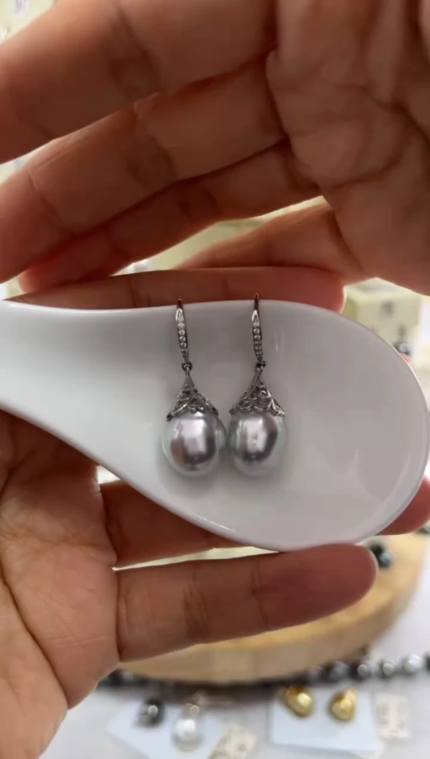 【闪购商品】海水珍珠耳饰银S925镶嵌巴洛克