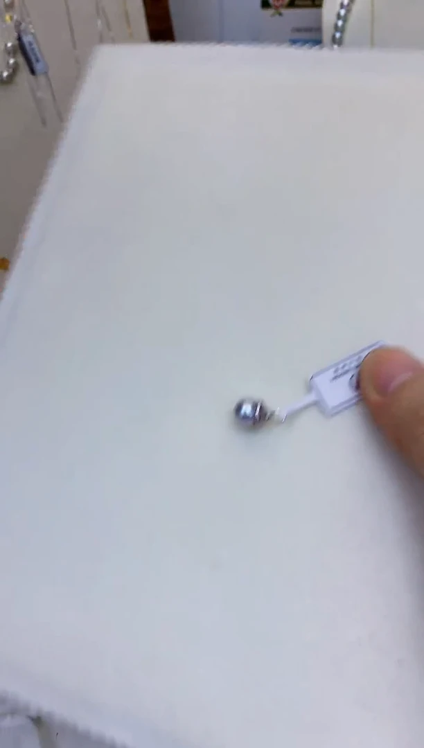 银S925镶嵌海水珍珠饰品真多麻色松果吊坠