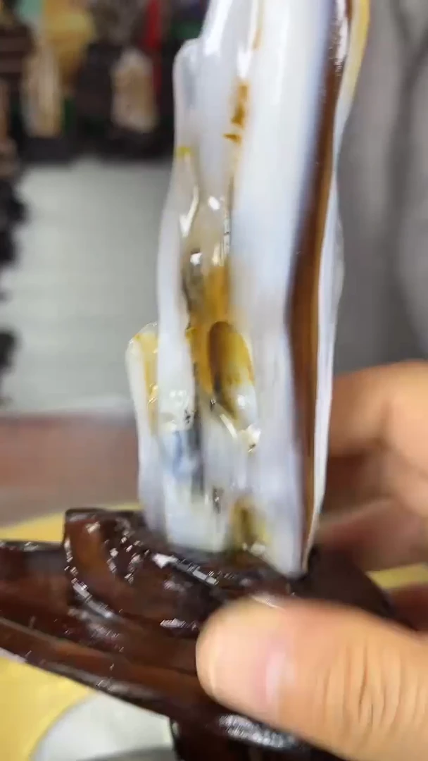 缅甸天然树化玉摆件