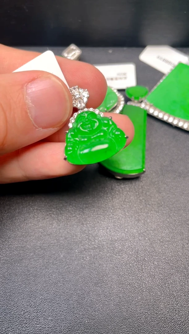 吊坠(不含链)银S925镶嵌翡翠DZ