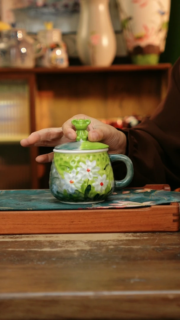 瓷片景德镇纯手工釉下彩精品茶具水杯
