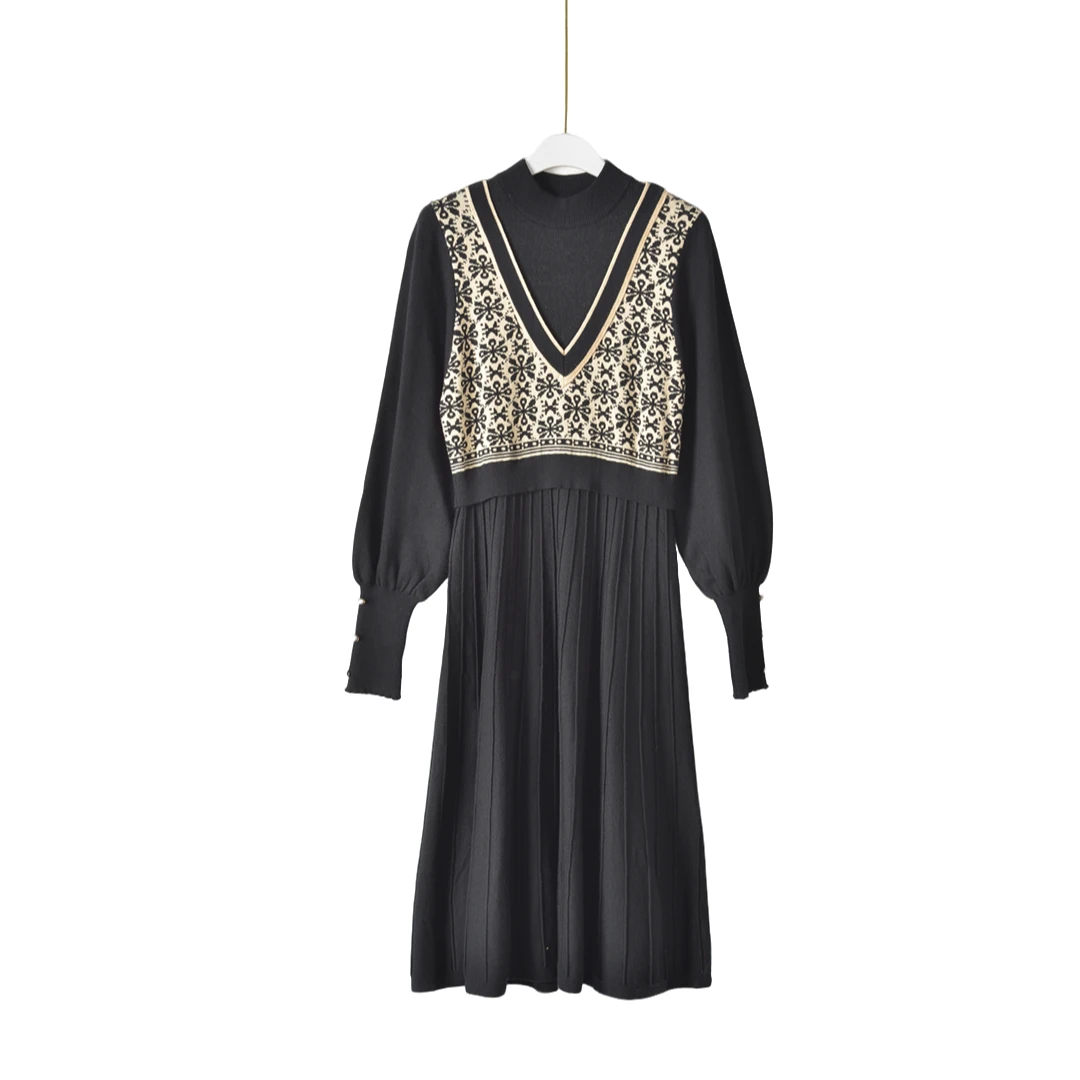 GPC2【专柜捡漏】大码时尚女装QAC-连衣裙3615-黑色正码