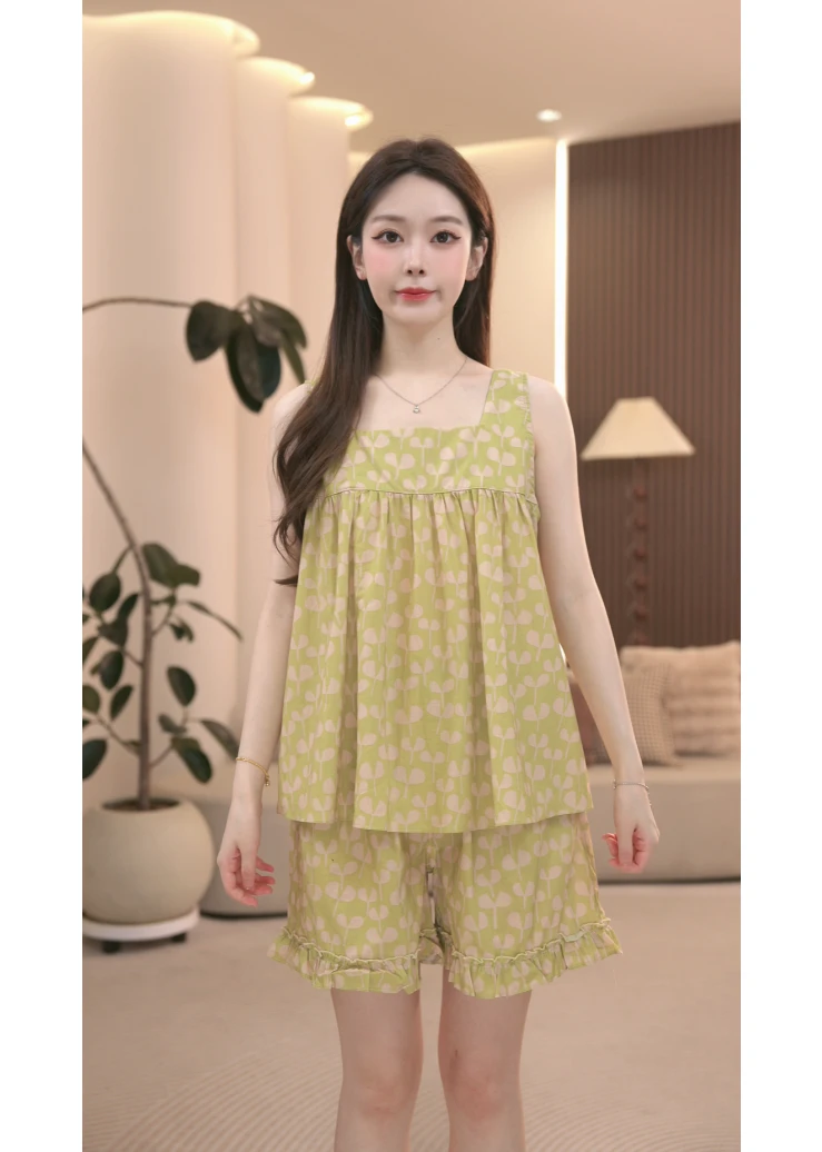 DM定制【青心荷叶】设计款夏季家居宽松服套装