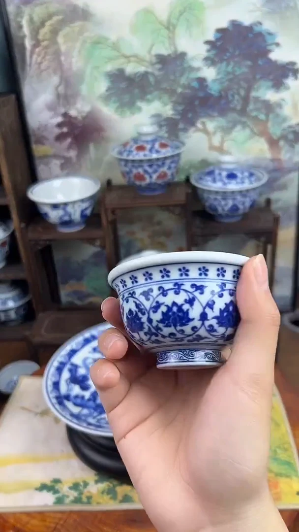 其他青花缠枝莲小压手杯