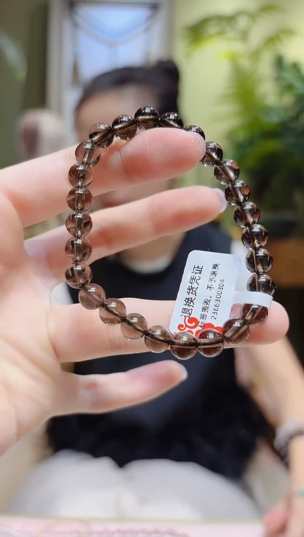 【闪购商品】水晶手串未镶嵌圆珠茶晶手串7.1