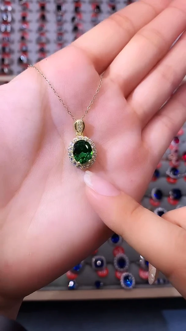 【闪购商品】透辉石吊坠银S925镶嵌11111111