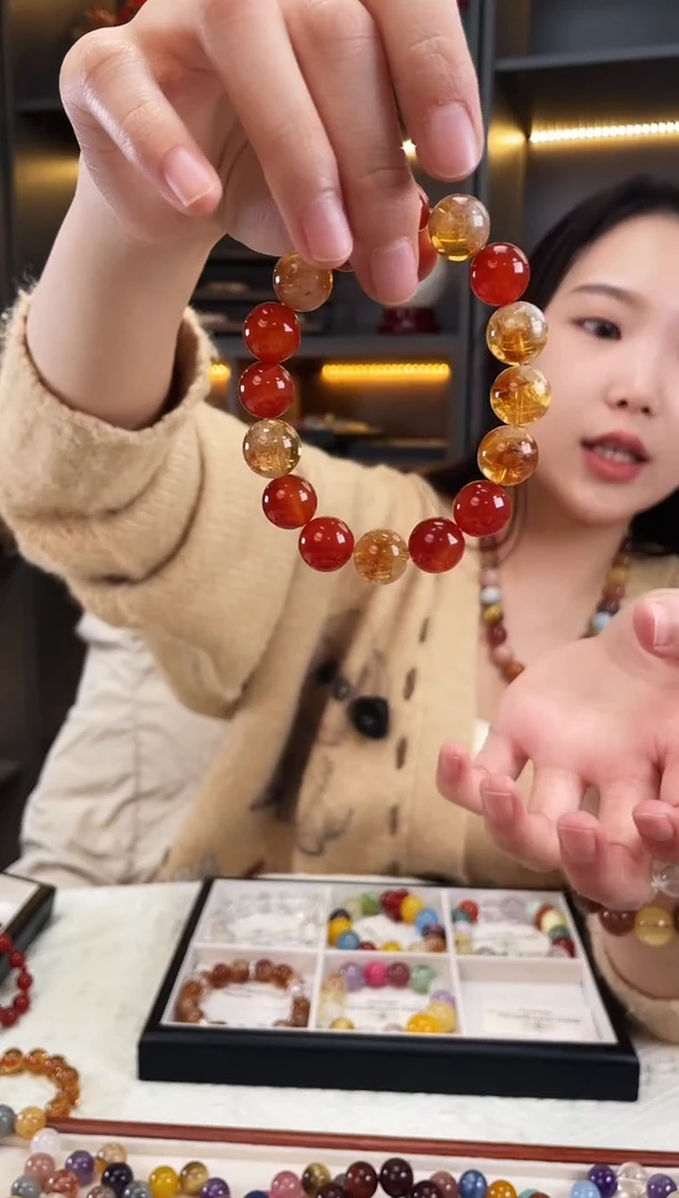 未镶嵌手链水晶南红黄塔手串