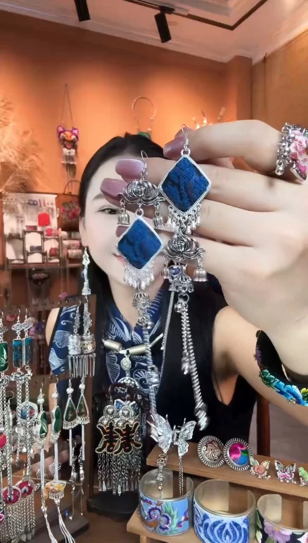 刺绣纯手工民族风耳环