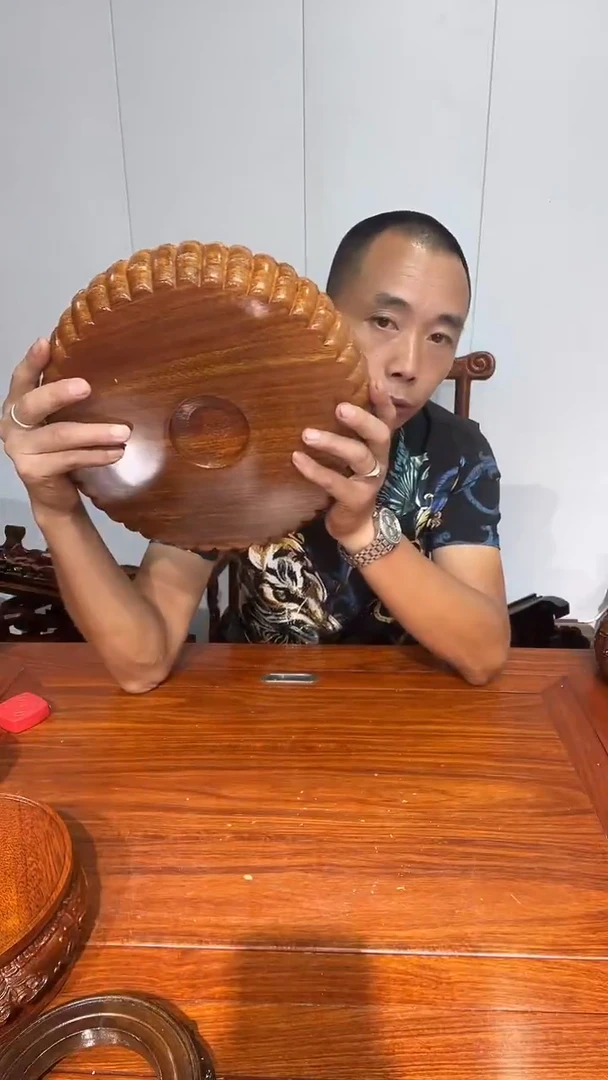 木老花整木竹节款27*30*8金瓜